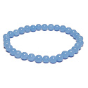 Jade Luminois Light Phosphoreszierend, blaues Leuchten im Dunkeln, Armband elastisch Naturstein, Perle 6 mm / 16 - 17 cm
