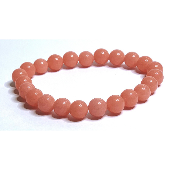 Jade Luminois Light Phosphoreszierend, gelbes Leuchten im Dunkeln, Armband elastisch Naturstein, Perle 8 mm / 16 - 17 cm