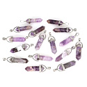 Amethyst Pendel Sechseck Anhänger Naturstein 41 x 13 mm, Stein der Könige und Bischöfe
