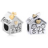 Charm Sterlingsilber 925 Haus, wo die Liebe wohnt, Mama, Papa, Kind, Perle für Familienarmband