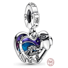 Charms Sterling Silber 925 Disney Pixar Wall-E & Eve 2in1, Film Armband Anhänger Charms Sterling Silber 925 Disney Pixar Wall-E & Eve 2in1, Film Armband Anhänger