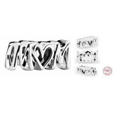 Charme Sterling Silber 925 Mom, Perle auf Armband Buchstaben