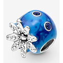 Charm Sterlingsilber 925 Oktopus mit Blasen und Meereswellen, Perle für Meeresarmband