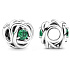Charm Sterling Silber 925 Infinity Kreis Ewigkeit Blume royal grün, Perle für Armband