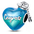 Charm Sterling Silber 925 Graduation - Glückwunsch, Absolvent Herz Bead am Armband
