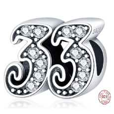 Charme Sterling Silber 925, 33 Jahrestag, Perle für Armband