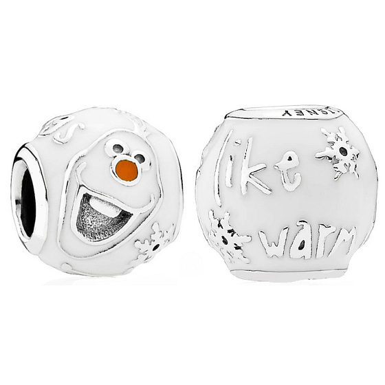 Charms Sterling Silber 925 Disney Ice Kingdom Olaf, Perle für Armband