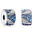 Charme Sterling Silber 925 Gebogene Feder & Pfau, Stopper, Clip Perle auf Armband Natur