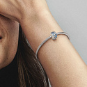 Charme Sterling Silber 925 Gebogene Feder & Pfau, Stopper, Clip Perle auf Armband Natur