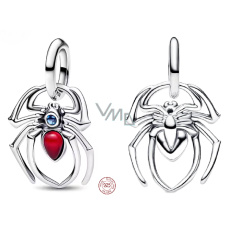 Charm Sterlingové stříbro 925 Pavouk s rubínovým srdcem – symbol odvahy a síly, přívěsek na náramek zvíře Charm Sterlingové stříbro 925 Pavouk s rubínovým srdcem – symbol odvahy a síly, přívěsek na náramek zvíře