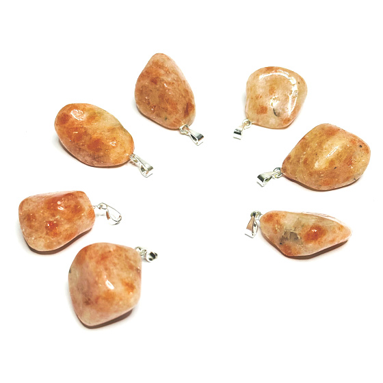Sunstone Troml Anhänger Naturstein, 2,2-3 cm, 1 Stück, verbirgt die Kraft der Sonne und des Feuers