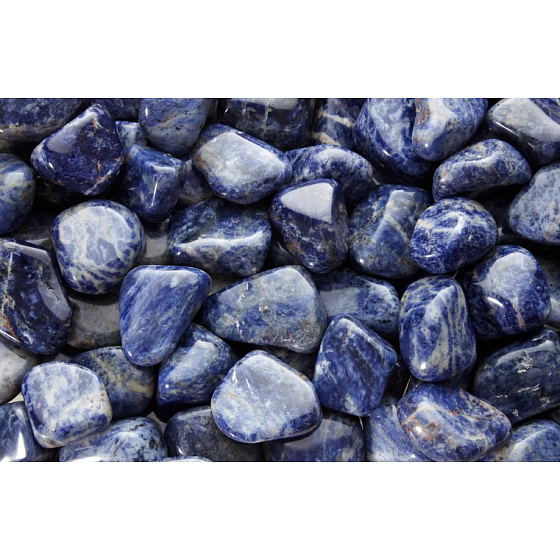 Sodalith Granit Naturstein getrommelt 5-10g 1 Stück, Stein Kommunikation