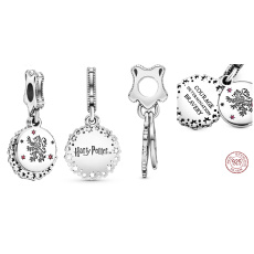 Sterling Silber 925 Harry Potter - Gryffindor + Zirkonia, 2in1-Armbandanhänger