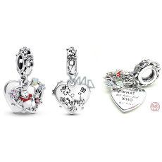 Sterling Silber 925 Disney Winnie the Pooh und Ferkel - Es kommt nicht darauf an, was wir haben, sondern wen wir haben, 2in1 Herz-Anhänger für Armband Sterling Silber 925 Disney Winnie the Pooh und Ferkel - Es kommt nicht darauf an, was wir haben, sondern wen wir haben, 2in1 Herz-Anhänger für Armband
