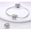 Sterling Silber 925 Wrapped Herz Perle auf Armband Liebe