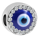 Charm Sterling Silber 925 Griechisch blaues Auge, Schutzamulett, Perle auf Armband Symbol