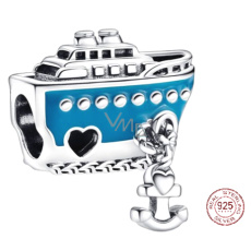 Charme Sterling Silber 925 Kreuzfahrtschiff Anlegestelle Perle auf Reise-Armband Charme Sterling Silber 925 Kreuzfahrtschiff Anlegestelle Perle auf Reise-Armband