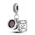 Charm Sterling Silber 925 Kaffeetasse + Buch, Lesen ist meine Stärke, 2in1 Anhänger für Armband, Essen und Trinken