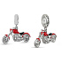 Charm Sterling Silber 925 Motorrad rot, Reisearmband Anhänger