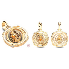Charm Sterling Silber 925 Game of Thrones Drehendes Astrolabium, Armband Anhänger, Film