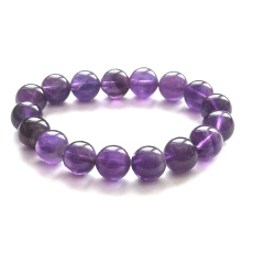 Amethyst Armband elastisch Naturstein, Kugel 11 - 12 mm / 16 - 17 cm, AA Qualität, Stein der Könige und Bischöfe