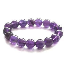 Amethyst Armband elastisch Naturstein, Kugel 11 - 12 mm / 16 - 17 cm, AA Qualität, Stein der Könige und Bischöfe Amethyst Armband elastisch Naturstein, Kugel 11 - 12 mm / 16 - 17 cm, AA Qualität, Stein der Könige und Bischöfe