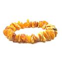 Bernstein Baltischer Honig / Gold Armband elastisch gehackt natürlich, 16 - 17 cm, steifes Sonnenlicht