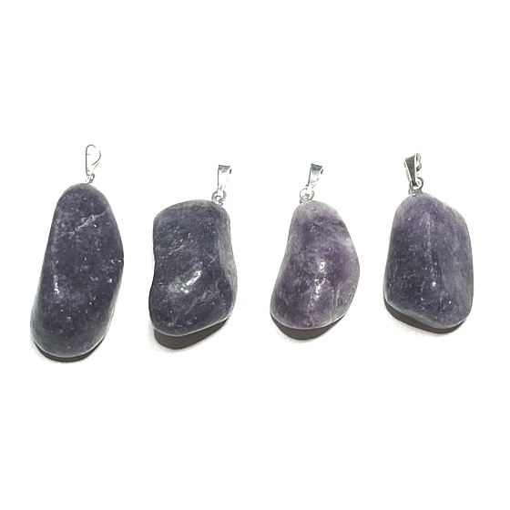 Lepidolith Troml Anhänger Naturstein M, ca. 2,5 - 4 cm, Amulett der Sportler