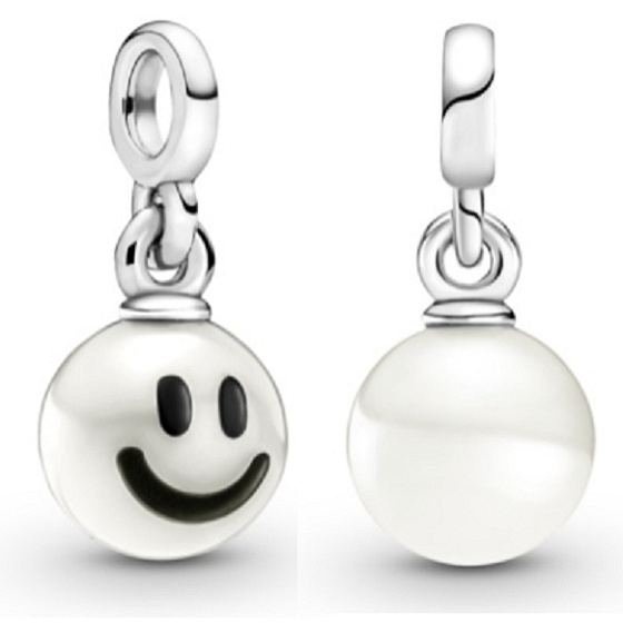 Charms Sterling Silber 925 My Happy Smiley - Mini Medaillon, Armband Anhänger Symbol