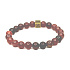 Turmalin mit königlichem Mantra Ohm-Armband elastischer Naturstein, Kugel 8 mm / 16-17 cm, Hüter der guten Laune
