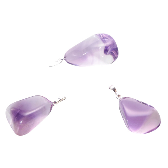 Amethyst Brasilien Becheranhänger Naturstein M, ca. 2,5 cm, AA Qualität, Stein der Könige und Bischöfe