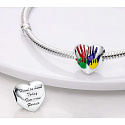 Sterling Silber 925 Herzdrucke - Familie - heute, morgen und für immer, Perle auf Armband Familie