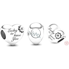 Charme Sterling Silber 925 Herz, Mutter, Klee, Perle auf Armband Familie Charme Sterling Silber 925 Herz, Mutter, Klee, Perle auf Armband Familie