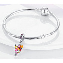 Charm Sterling Silber 925 Blumenstrauß, Tulpen, Natur Armband Anhänger