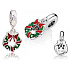 Sterling Silber 925 Weihnachtskranz, Weihnachtsarmband-Anhänger