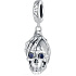Charm Sterlingsilber 925 Skelett, das einen Schädel hält, Anhänger für Armband Halloween