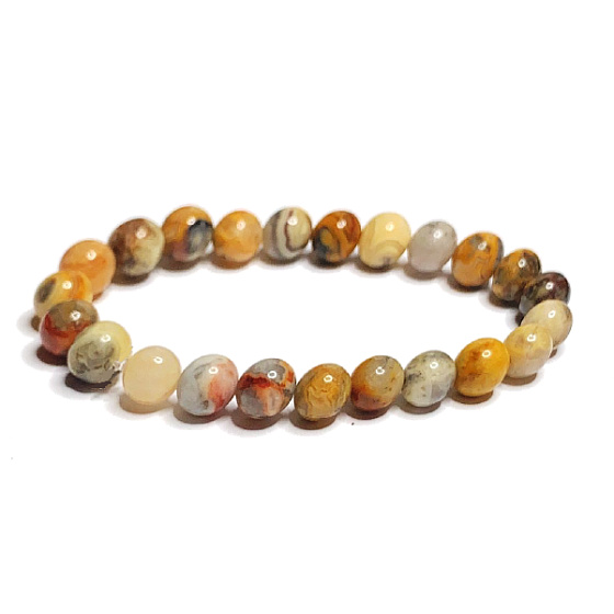 Crazy Achat Armband elastisch Naturstein, Kugel 8 mm / 16 - 17 cm, bringt Erfolg ins Leben