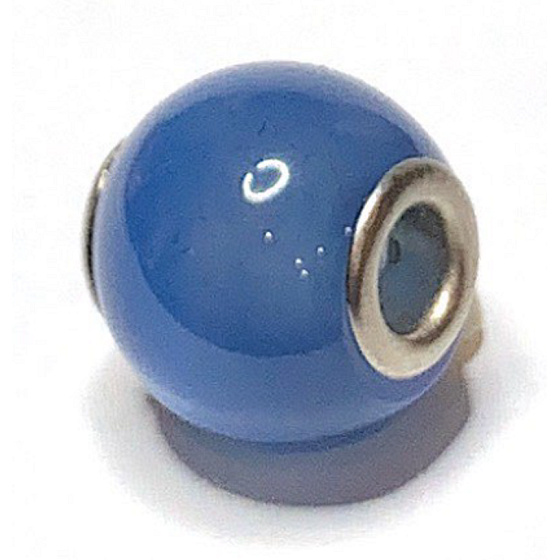 Quarz blau Anhänger rund Naturstein 14 mm, Loch 4,2 mm 1 Stück, der perfekte Heiler