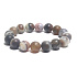 Achat Botswana grau mattes Armband elastischer Naturstein, Kugel 10 mm / 16-17 cm, bringt Erfolg ins Leben