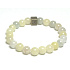 Morganit gelb mit königlichem Mantra Ohm-Armband elastischer Naturstein, Kugel 8 mm / 16-17 cm, Stein der göttlichen Liebe