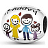 Sterling Silber 925 Happy family = Papa, Mama und wir, Perle für Armband Familie