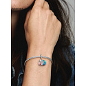 Sterling Silber 925 Disney Lilo & Stitch - Familie bedeutet, dass niemand zurückgelassen wird, 2in1 Familienarmband-Anhänger