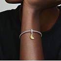 Sterling Silber 925 Glitzernde Zitronenscheiben, Anhänger für Armband, Essen und Trinken