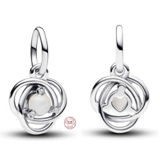 Charme Sterling Silber 925 Kunstperle Kreis der Ewigkeit Juni, Anhänger am Armband Symbol