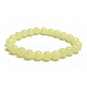 Jade Luminois Light Phosphoreszierend, gelbes Leuchten im Dunkeln, Armband elastisch Naturstein, Perle 8 mm / 16 - 17 cm