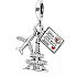Sterling Silber 925 Flying to Paris - wish you were here, 3in1 Reisearmband Anhänger 9 mm