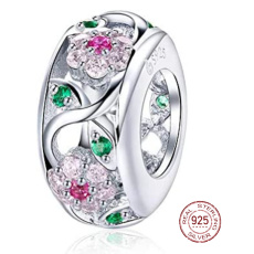 Sterling Silber 925 Blühende Natur, Naturarmband Perle