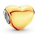 Charms Sterling Silber 925 Metallic gelbes Herz, Perle für Armband, Liebe