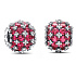 Charm Sterling Silber 925 Glitzernde runde rote Charm Pavé, Perle auf Armband Symbol