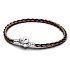 Pletený náramek pro přívěsky Charm – černo-hnědý 17 cm